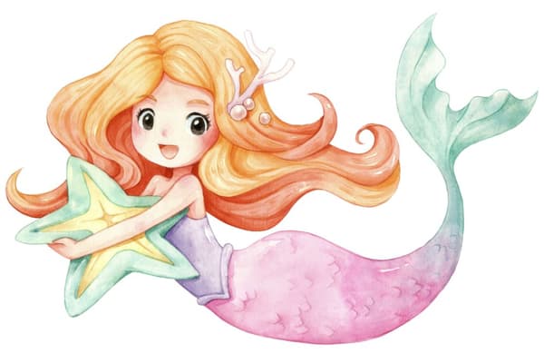 LUK lasten sänky laatikolla ja kaiteella 140x70 Mermaid (Merenneito)