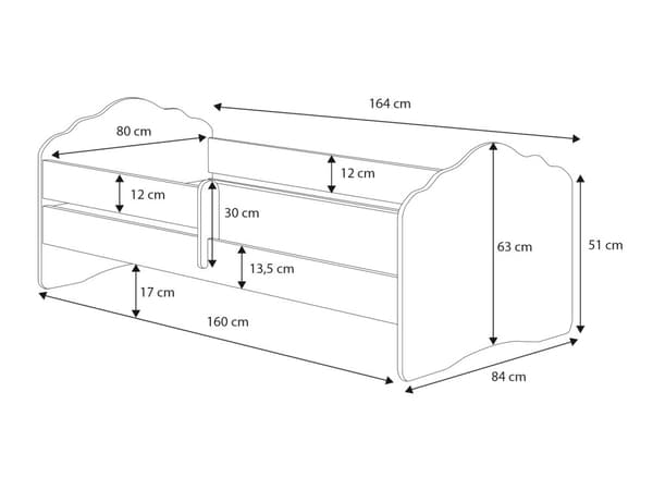 Enkeltseng Fala 160x80 med skuffe