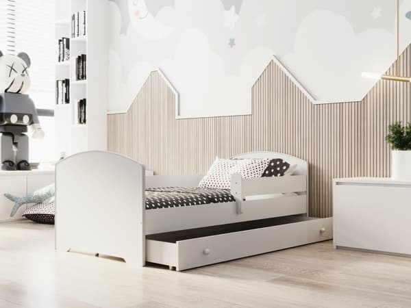 LUK barnsäng med låda och skena 160x80