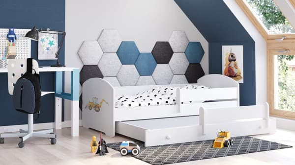 Dubbelsäng LUK 160x80 Gul grävmaskin