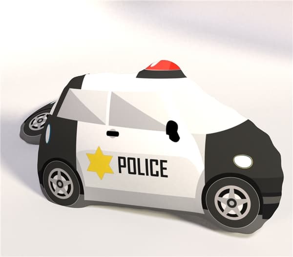 Lasten pehmotyyny 40x40 Greno valkoinen musta poliisi