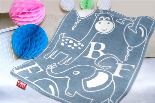 Greno 75x100 Happy Kids babyfilt marinblå