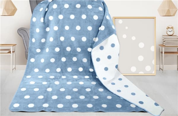 Greno 100x150 Rolig barnfilt, marinblå, prickig