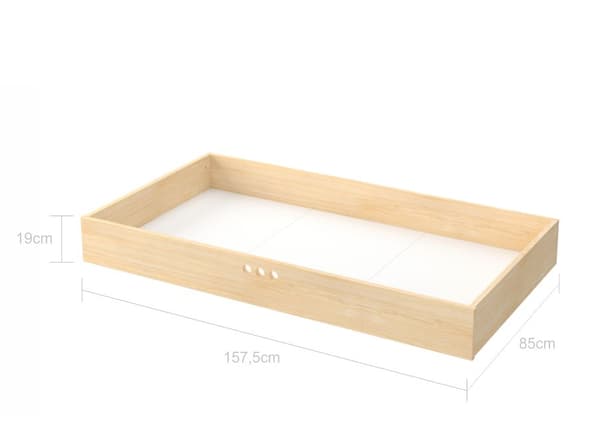 Dream Nest sänglåda i furu med hjul 80x160 cm – Naturligt trä