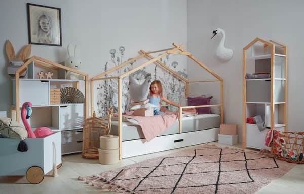 Bellamy – Teepee-säng 90x200 med låda – Färg: Låda