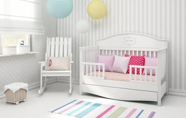 Good Night Säng med Avtagbara Stänger – Elegant Vit (152x77,6x109 cm)