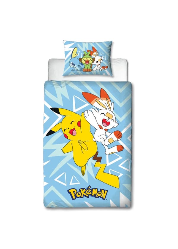 Pokemon Bäddset 150x210cm Pikachu/Scorbunny