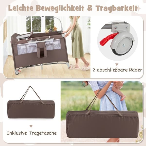 Resesäng, 125x65x76 cm, Brun