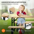 Miniatyrbild 3 av 9: ML-Design barnsittgrupp 3 st. hopfällbar, natur/grön, massivt trä &amp; metall, barnsittgrupp 2 bänkar med barnbord, trädgårdssittgrupp utomhus,
