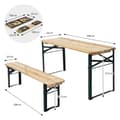 Miniatyrbild 6 av 9: ML-Design barnsittgrupp 3 st. hopfällbar, natur/grön, massivt trä &amp; metall, barnsittgrupp 2 bänkar med barnbord, trädgårdssittgrupp utomhus,