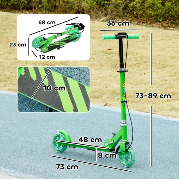 Potkulauta, Roller Kinder, 73P x 36L x 73-89K cm, Vihreä