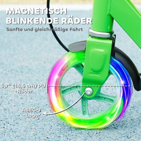 Potkulauta, Roller Kinder, 73P x 36L x 73-89K cm, Vihreä