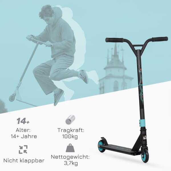 Stunt Scooter, 68x47.2x86 cm, Svart+Grön
