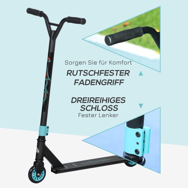 Stunt Scooter, 68x47.2x86 cm, Svart+Grön