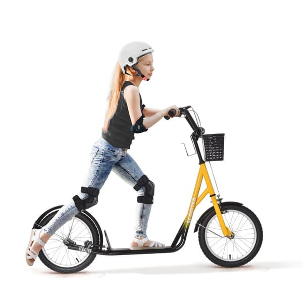 Barns Sparkcykel, 139x58x90-96 cm, Orange Svart