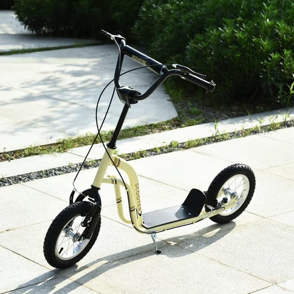 Potkulauta, Lastenpotkulauta 5-vuotiaille, 120x58x85-95 cm, Beige