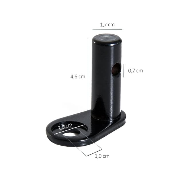 Polkupyöräperäkärryn kytkentä, Ø 1,7 x P4,6 cm, Musta