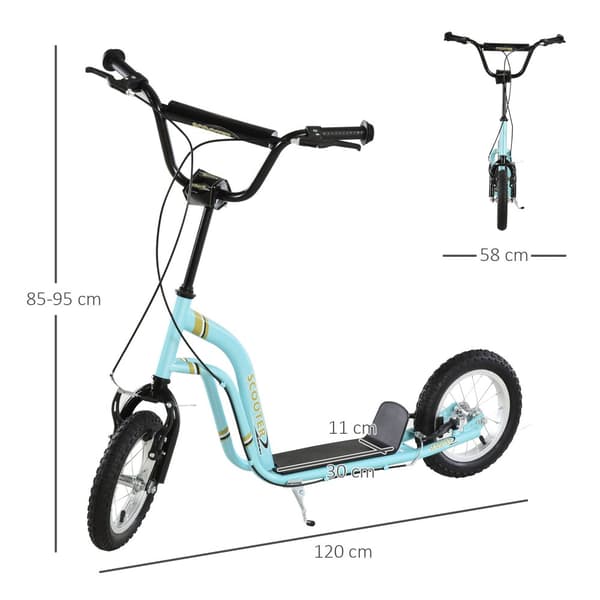 Sparkcykel, 120x58x85-95 cm, Ljusblå