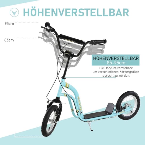 Sparkcykel, 120x58x85-95 cm, Ljusblå