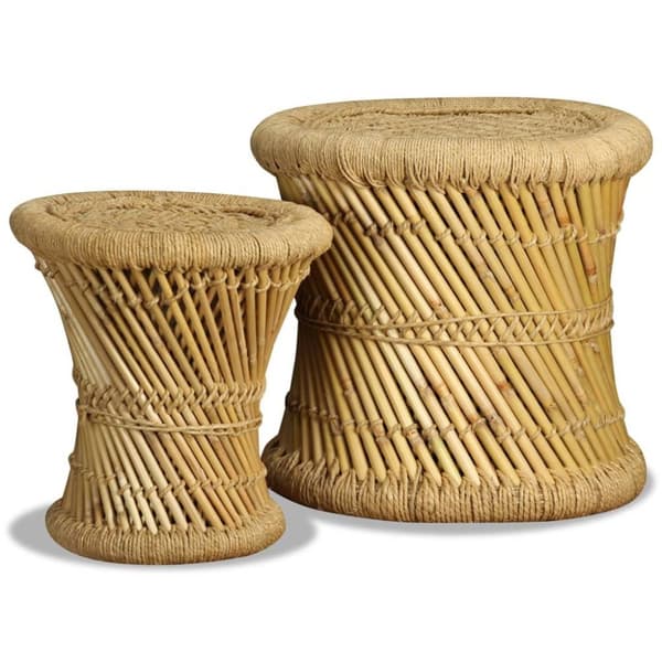 vidaXL Krakker 2 stk bambus og jute