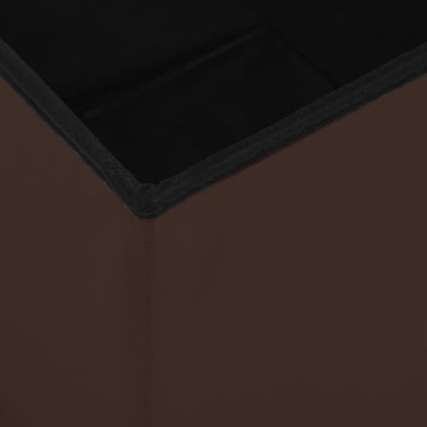 vidaXL Hopfällbar förvaringspall brun PVC