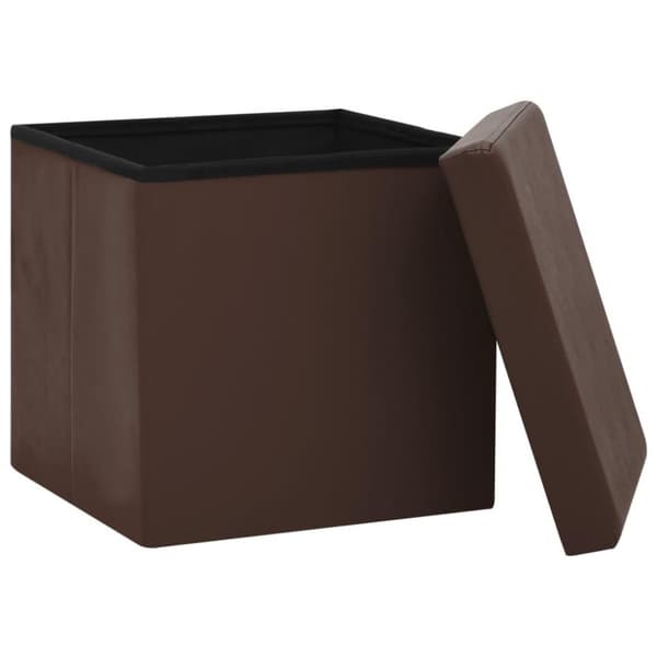 vidaXL Hopfällbar förvaringspall brun PVC