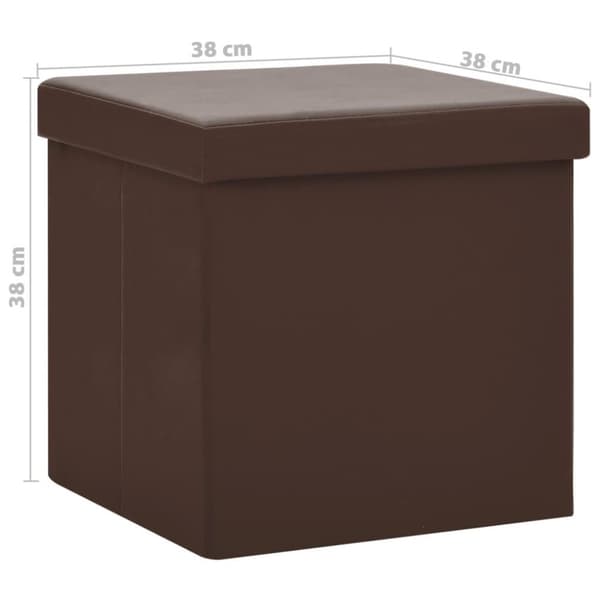 vidaXL Hopfällbar förvaringspall brun PVC