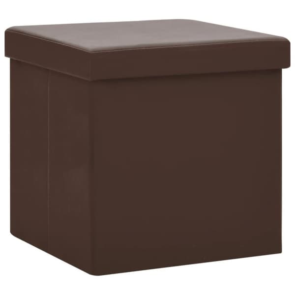 vidaXL Hopfällbar förvaringspall brun PVC