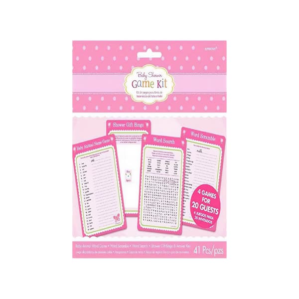 Amscan Baby Shower Game Set Pink/White One Size