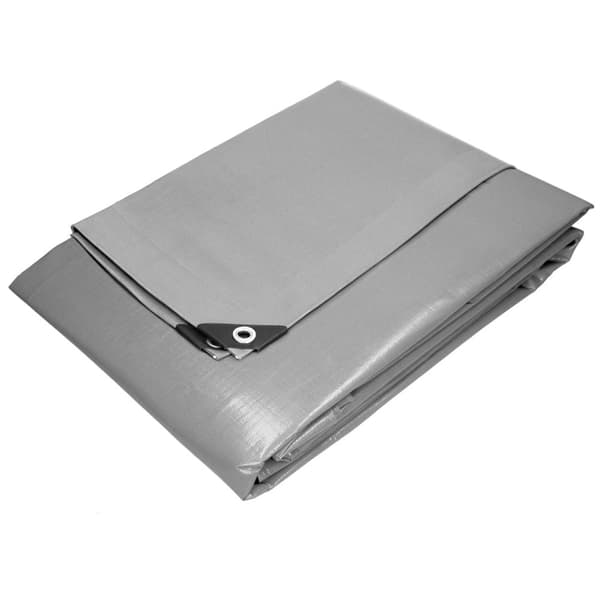 ECD Germany presenning tyg presenning med öglor 6x8m 48m ² 180g / m² grå gjord av polyeten formbeständig vattentät, rivsäker skydd presenning båt