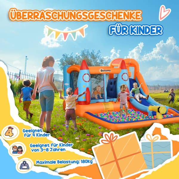 Uppblåsbart Hoppborg, 350x250x185 cm, Flerfärgad