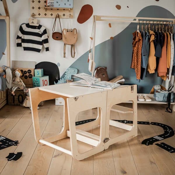 2-i-1 Konvertibel toddler skammel til børn Montessori tårn Køkken tårn, Montessori møbel Børns skammel, Første fødselsdagsgave