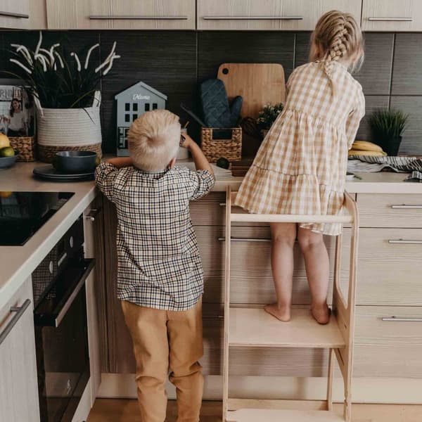 Stegpall för småbarn Montessori torn Toddlerkökstorn, Stegpall för småbarn för stegpall Inlärningspall
