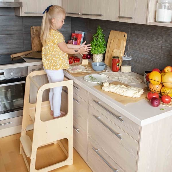 Stegpall för småbarn Montessori torn Toddlerkökstorn, Stegpall för småbarn för stegpall Inlärningspall