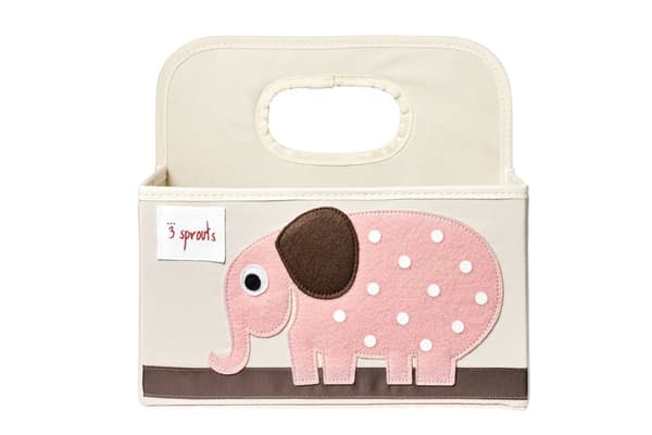 3 Sprouts - Diaper Caddy - Pink Elephant