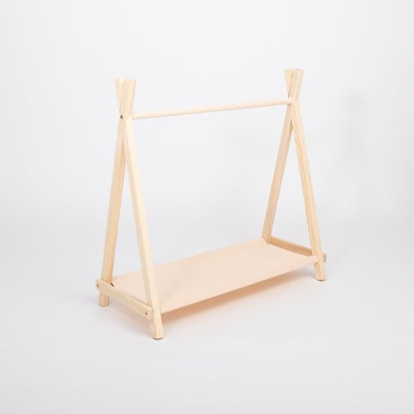 Lasten vaateteline säilytyksellä, beige väri