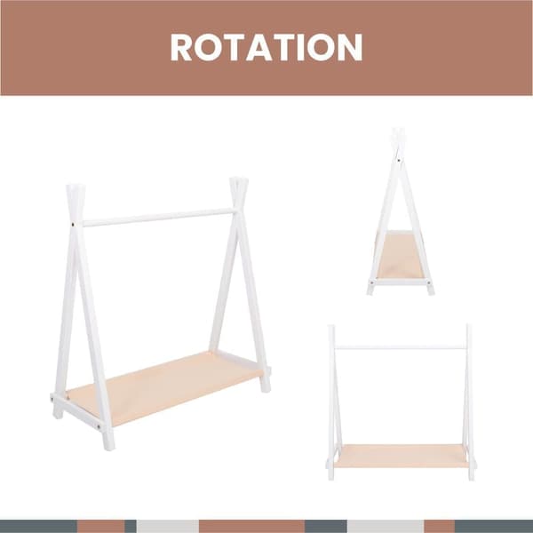 Lasten vaateteline säilytyksellä, beige väri