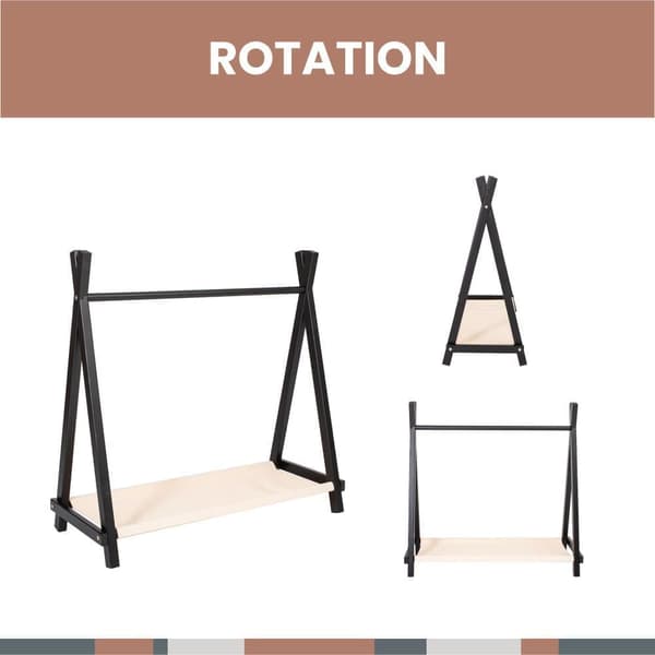 Lasten vaateteline säilytyksellä, beige väri