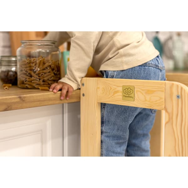 MeowBaby® Träkökshjälpare Lärotornet Stegpall för Barn Småbarn Kökstorn Modernt Lärande för Småbarn för Användning i Kök och Badrum trä Montessori