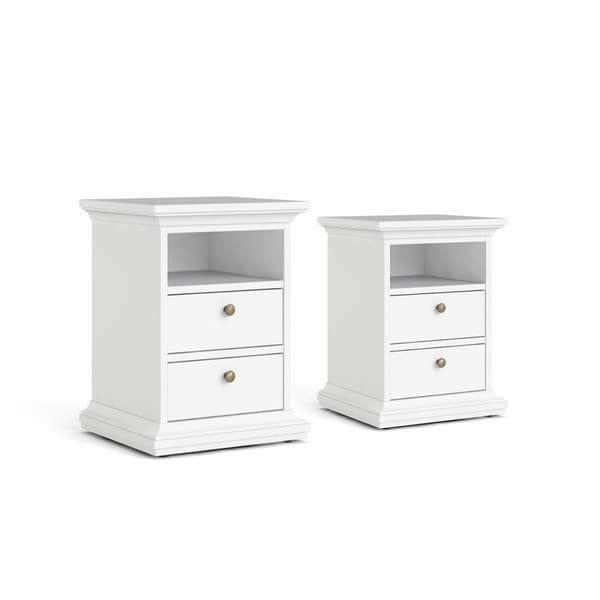 Venedig natborde 2 stk. bredde 43 cm, højde 58 cm hvid.