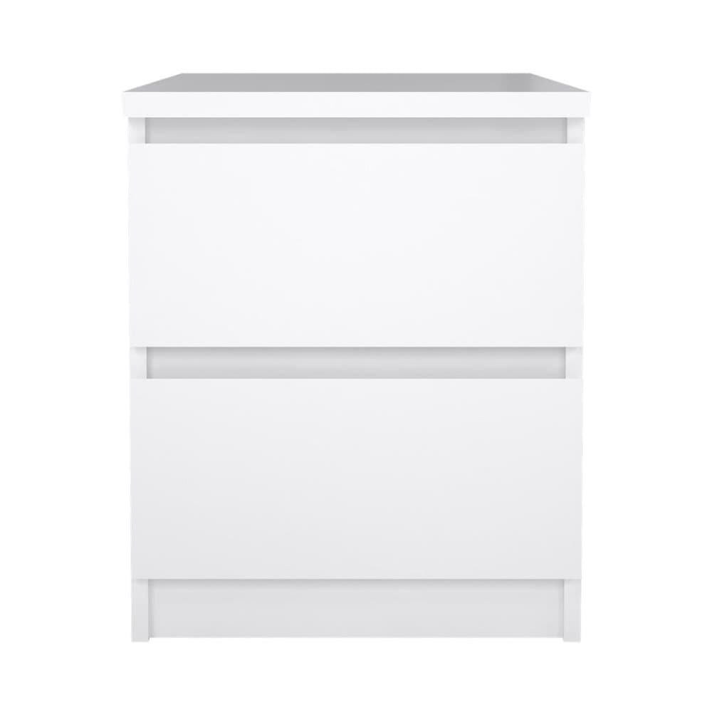 Nada nattduksbord 2 lådor vit hög glans.