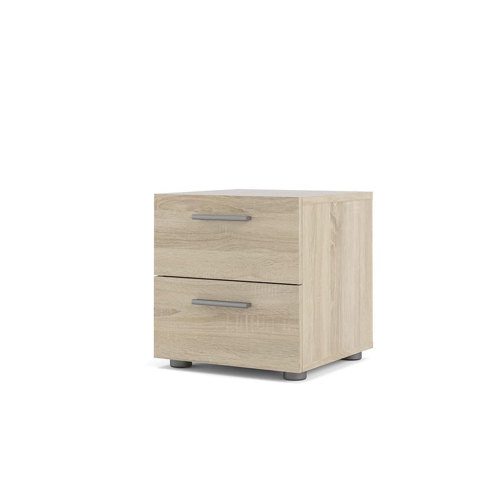 Petra nattduksbord med 2 lådor, ekmönstrad.