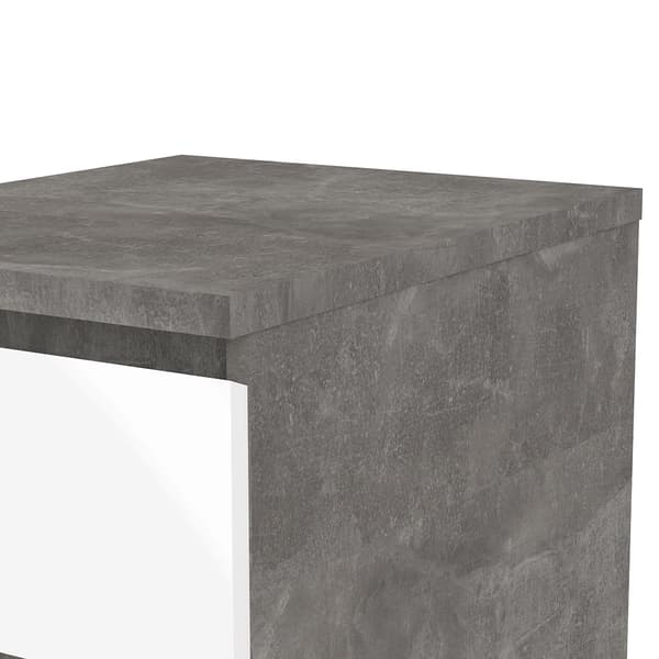 Nada natbord med 2 skuffer beton dekor/hvid højglans.