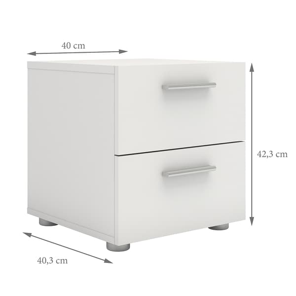 Pepe nattbord bredde 40 cm, høyde 42 cm hvit.
