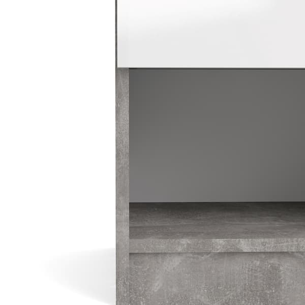 Nada natbord med 1 skuffe og 1 hylde beton dekor/hvid højglans.
