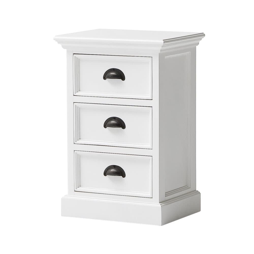 Halifax nattduksbord med 3 lådor vit.