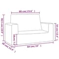 Miniatyrbild 7 av 7: vidaXL Barnsoffa 2-sits gräddvit mjuk plysch