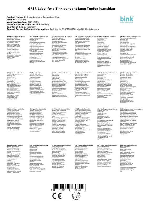 Bink-riippuvalaisin pilkullinen farkunsininen