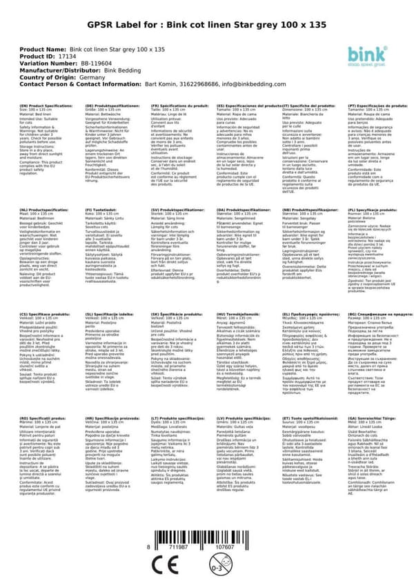 Bink lasten vuodevaatteet tähdet harmaa 100 x 135