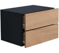 Miniatyrbillede 1 af 5: UsalL45 natbord væghængt 2 skuffer sort, egetræ dekor.